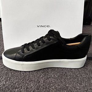 NEW! Vince Benfield-B Leather Sneaker Black Size 9